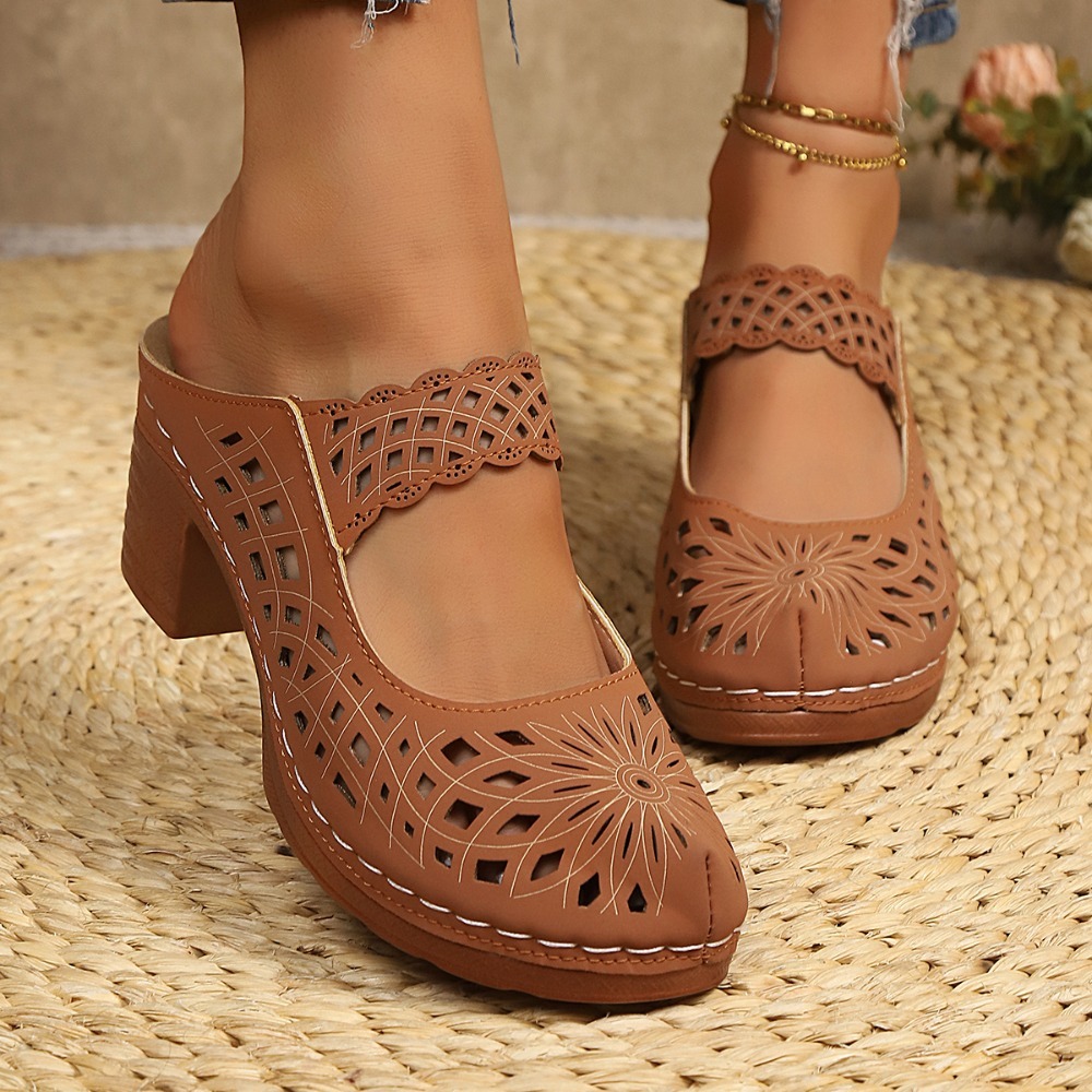 Women Hollow Cutout Mules Chun - огляд і ціна Vintage Fashion Dresses