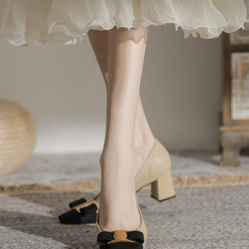 Women's Two Tone Block Heel Pu - огляд і ціна Vintage Fashion Dresses